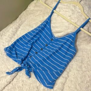 Rue 21 blue striped tank top. Size M